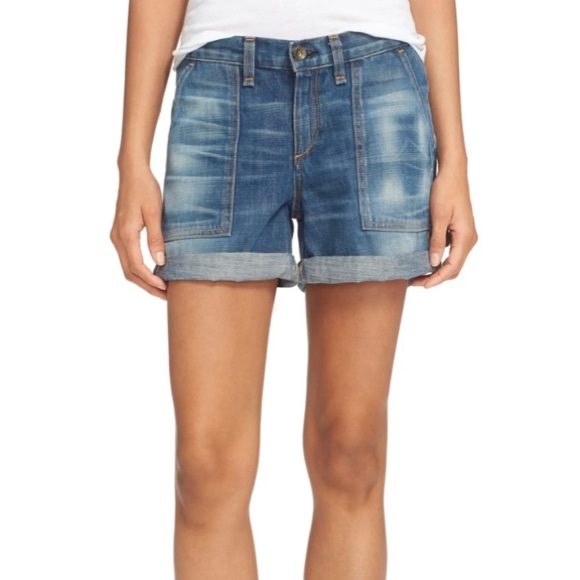 rag & bone Pants - Rag & Bone Carpenter' Cuffed Denim Shorts Size 24